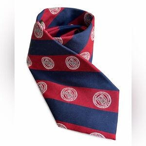 Cornell University 100% Silk Striped Logo Neck Tie By Wm Chelsea Ltd